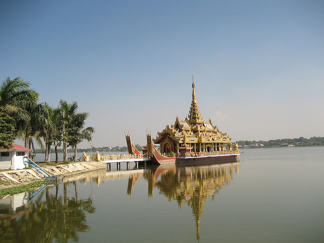 Kandawgyi Lake of Mandalay and Pyi Gyi Mon Royal Barge